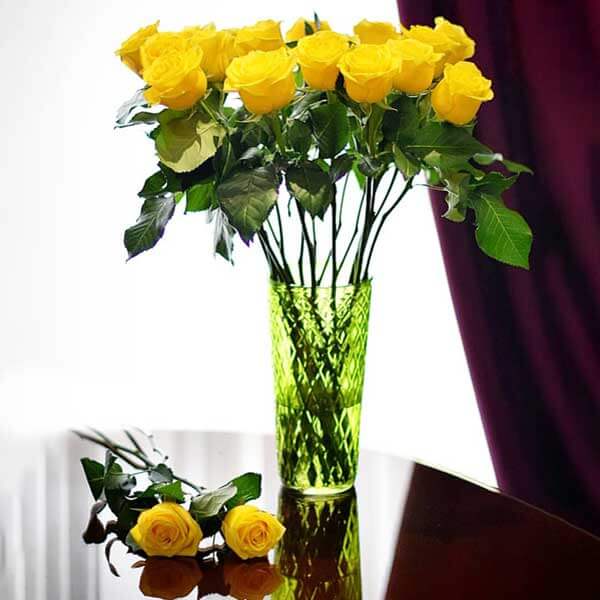 دسته گل رز هلندی زرد