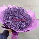 گل عروس بنفش دسته گل